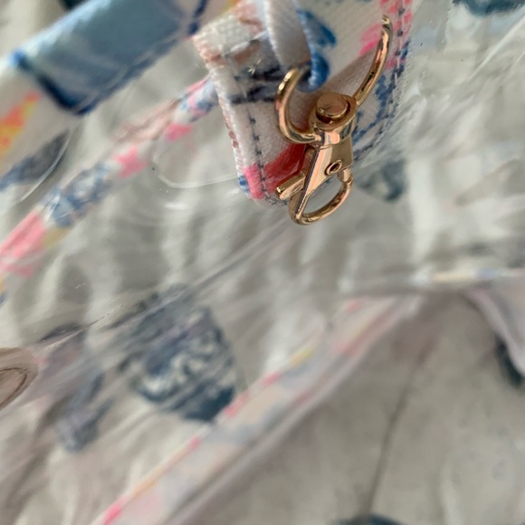 Lilly Pulitzer Pink and Yellow Floral Transparent beach bag tote - Picture 4 of 4